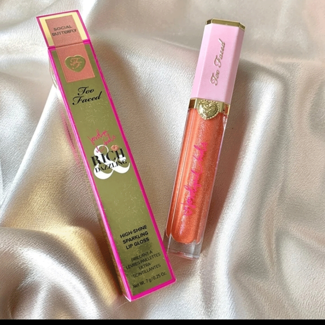 Too Faced Jordyn Woods Rich & Dazzling Lip Gloss - Social Butterfly