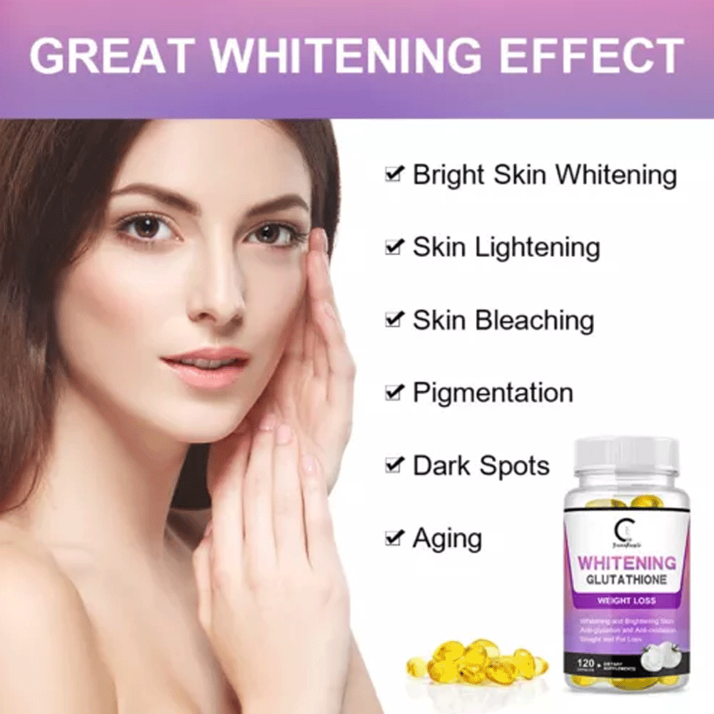 Glutathione Capsules Anti-Aging Skin Whitening Pills Fat Burner Weight Loss