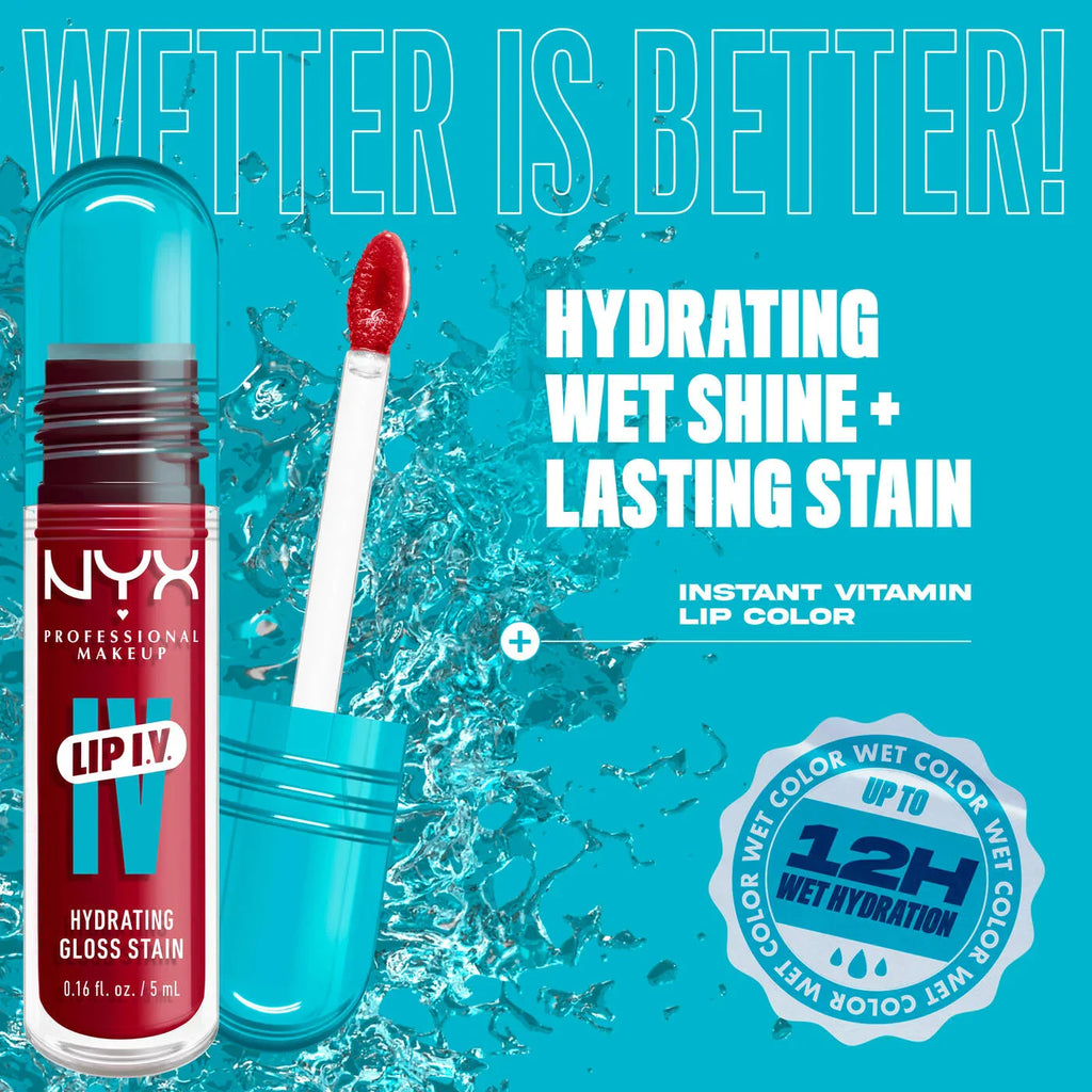 NYX- Lip I.V. Hydrating Lip Gloss Stain- 11 Red Y  Set Wet