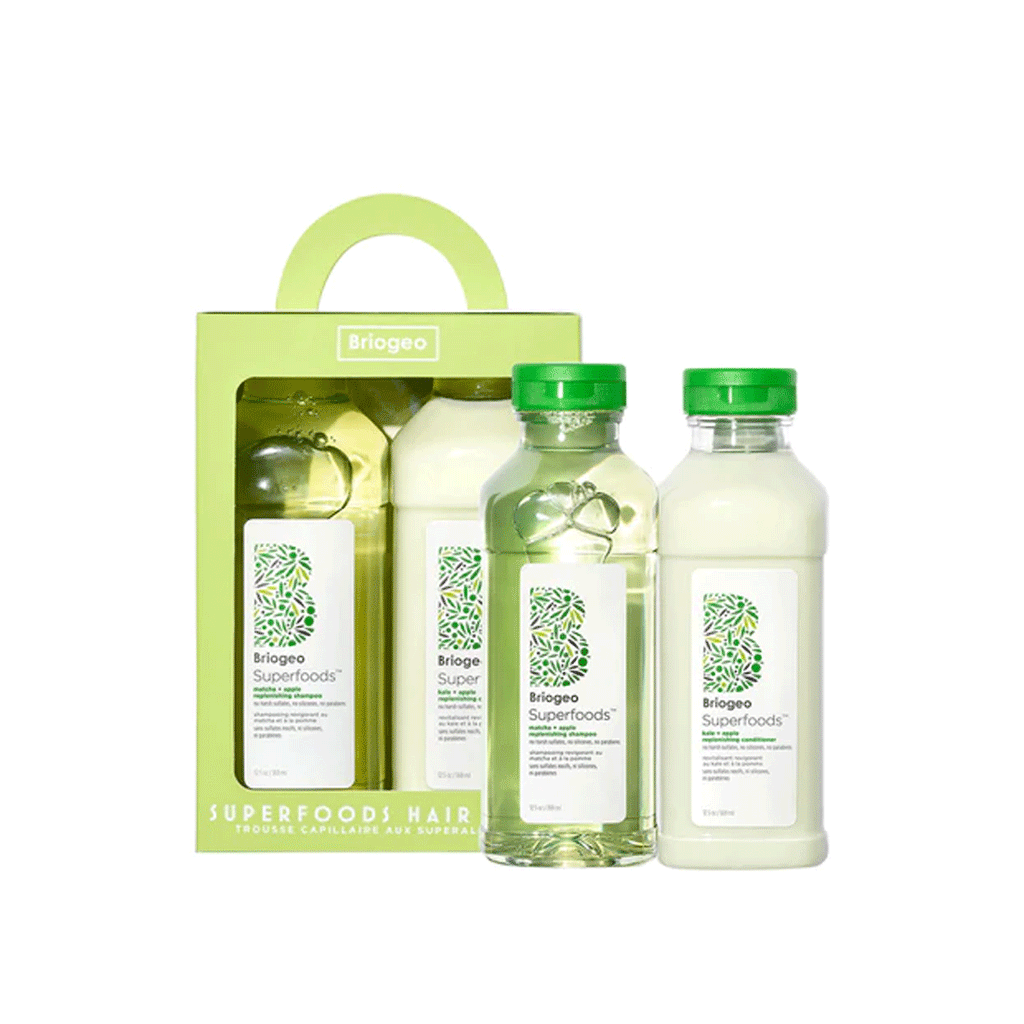 Briogeo  Superfoods Kale, Apple, Matcha and Apple Replenishing Shampoo and Conditioner Duo