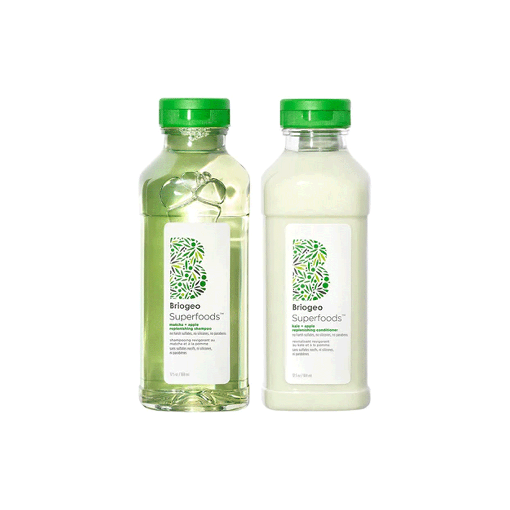 Briogeo  Superfoods Kale, Apple, Matcha and Apple Replenishing Shampoo and Conditioner Duo