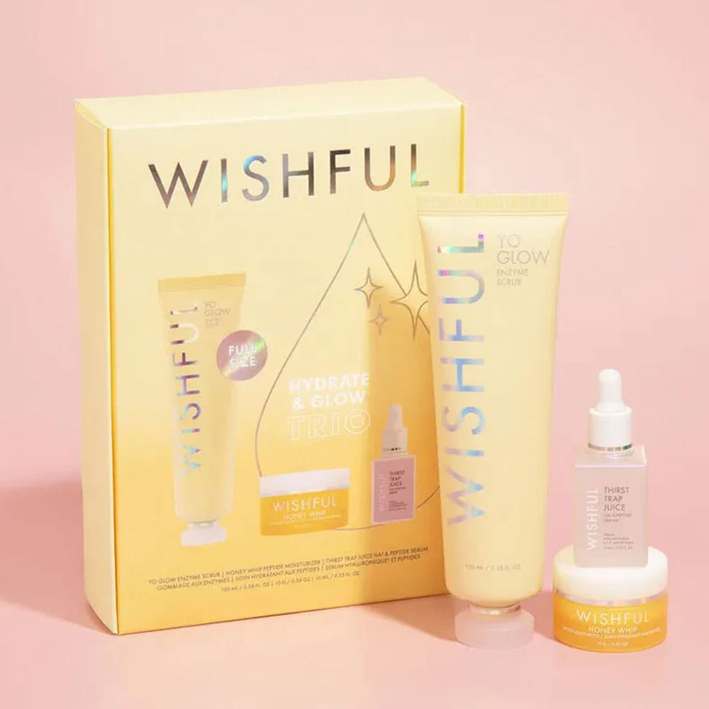Wishful hydrate & Glow Trio Set Scrub+Moisturizer+Serum