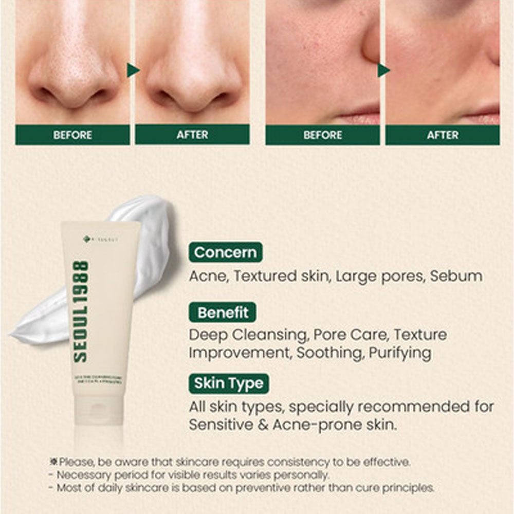 K-Secret  Seoul 1988 Pine Cica 1% + Probiotics Cleansing Foam -150ml