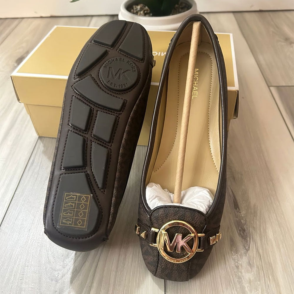 Michael Kors Fulton Studded Logo Moccasin US 8 Brown