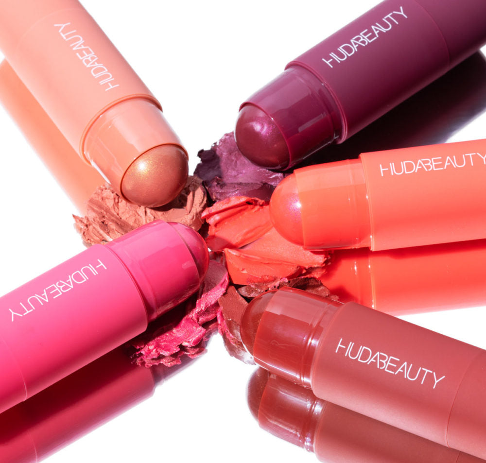 Huda Beauty Cheeky Tint Blush Stick- Baddie Berry - Perky Peach
