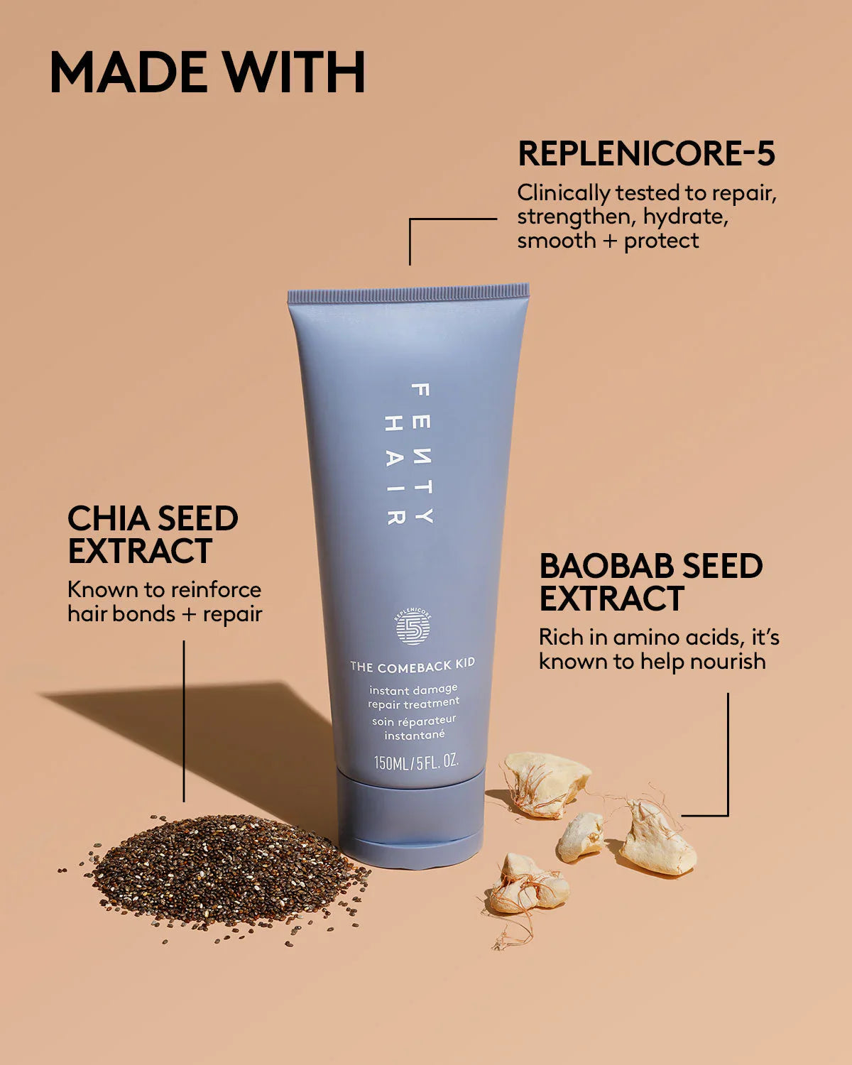 Fenty Beauty The Protection Posse Instant Damage Repair Treatment + Heat Protectant Set