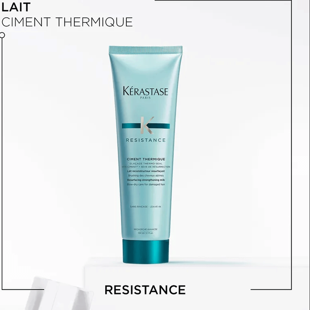 Kerastase Resistance Ciment Thermique Resurfacing Strengthening Milk Blow-Dry Care (For Damaged Hair) 150ml
