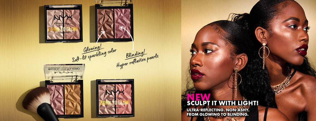 NYX Professional Makeup Born To Glow Icy Highlighter Duo The Bronze & Gem Strom