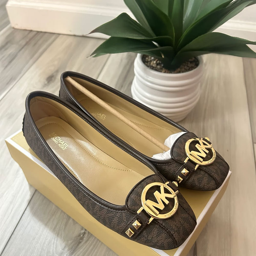 Michael Kors Fulton Studded Logo Moccasin US 8 Brown