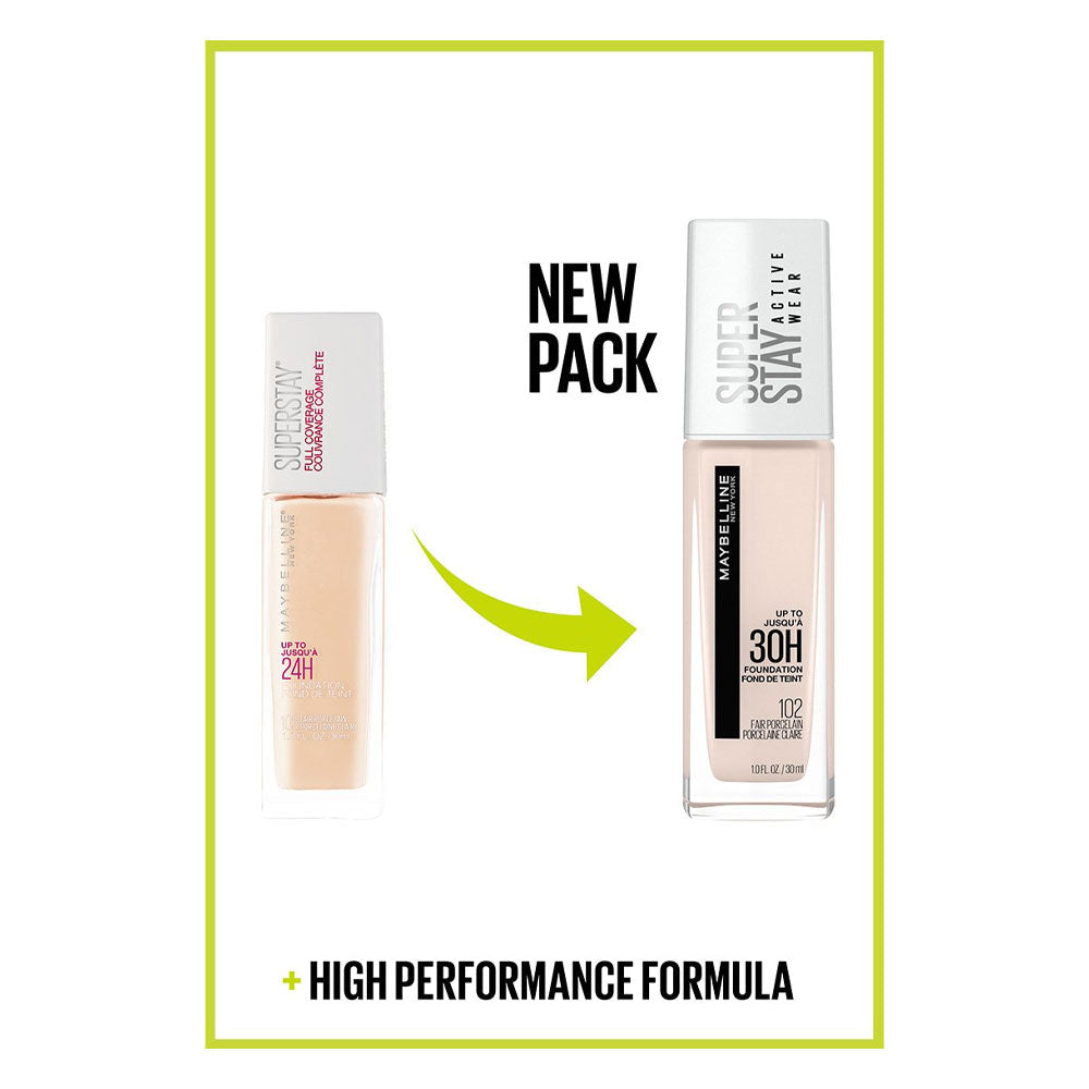 Maybelline Super Stay Longwear Liquid Foundation 30Hr Wear - 102 Fair Porcelain