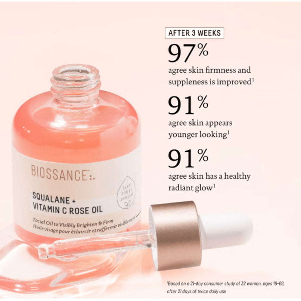 Biossance Squalane and Vitamin C Rose Oil - 30ml