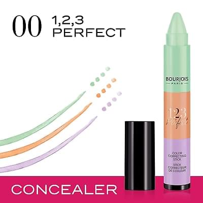 BOURJOIS 123 Perfect Color Correcting Stick Creamy Concealer - 3 Colours
