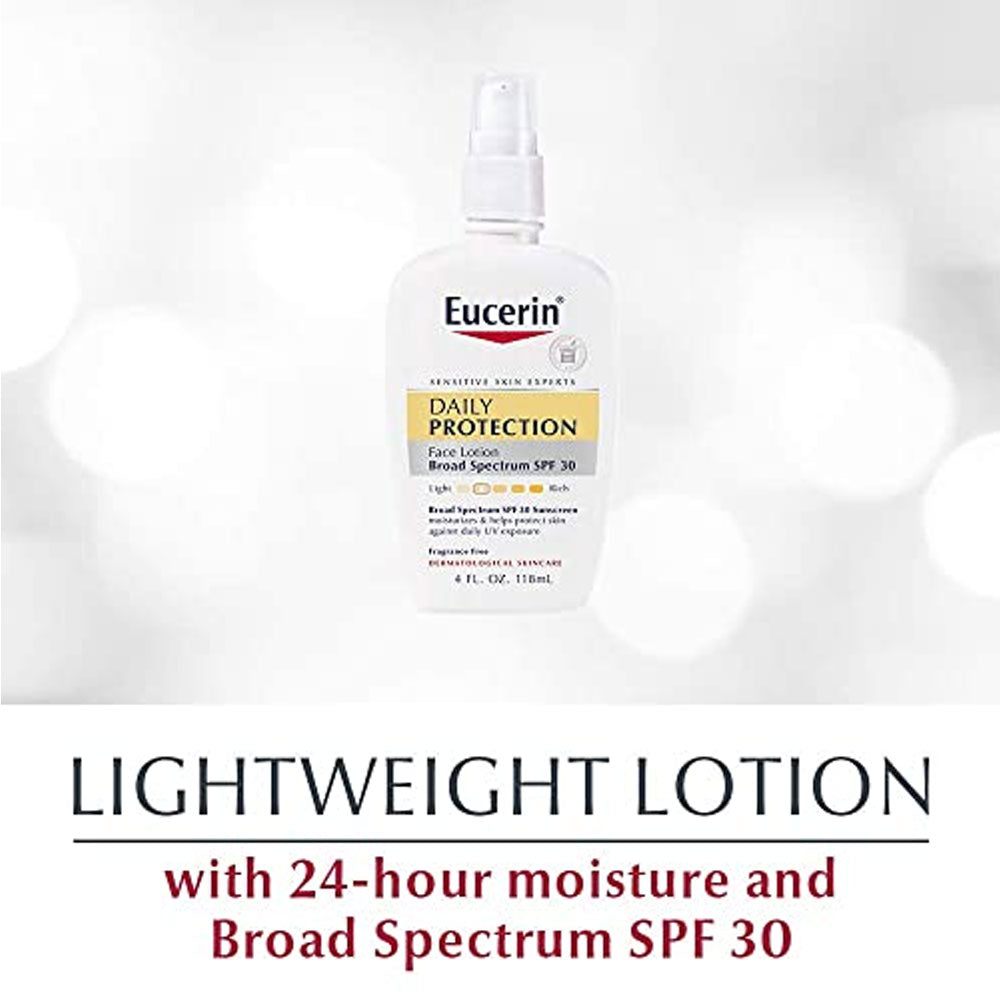 Eucerin Daily Protection Face Lotion & Sunscreen, SPF 30, Fragrance Free (118 ml)