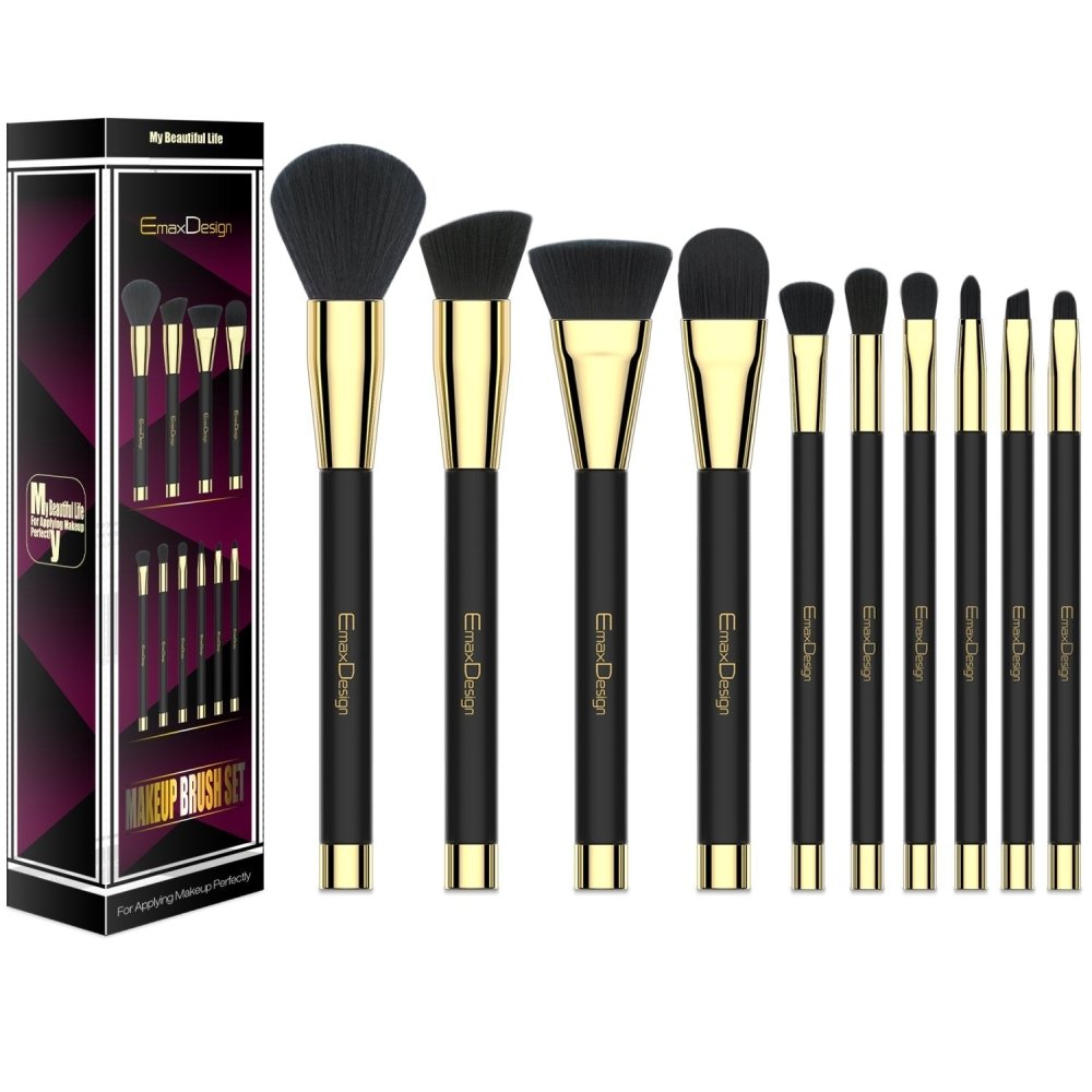 EmaxDesign 10-Piece Professional Makeup Brush Set