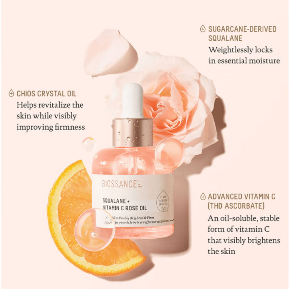 Biossance Squalane and Vitamin C Rose Oil - 30ml