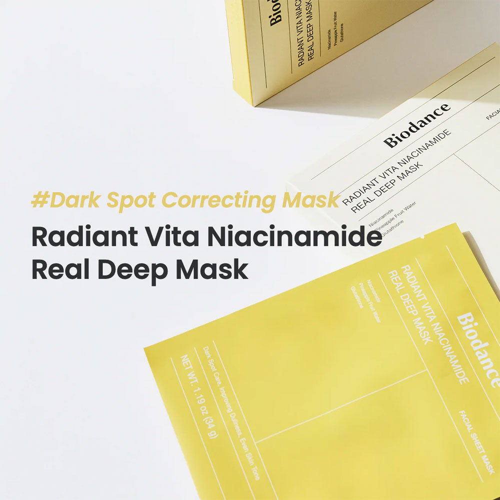 Biodance  Radiant Vita Niacinamide Real Deep Mask 4 Piecs